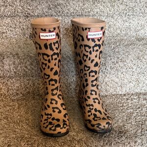 Hunter Tan and Black Animal Print Boots